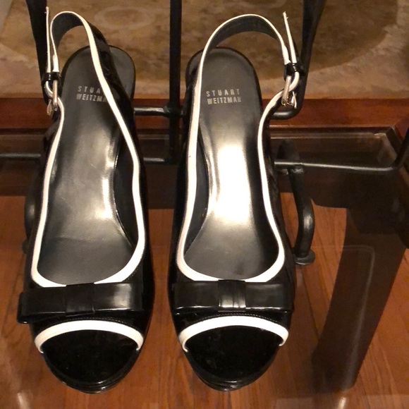 STUART WEIZTMAN GINGER BLACK PATENT LEATHER - Picture 1 of 3